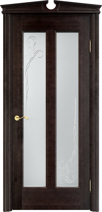 Дверь ПМЦ массив ольхи ОЛ102 венге, стекло 102-2