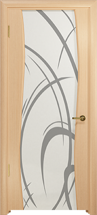 Двери в интерьере - Дверь Арт Деко Вэла беленый дуб, белый триплекс с рисунком