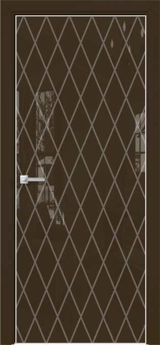 Двери в интерьере - Дверь Оникс Арт, лакобель коричневый RAL 8028, пескоструй №10