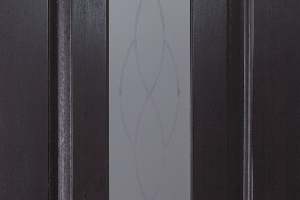 Дверь ОКА массив ольхи Версаль венге, стекло графит с фрезеровкой. Фото №4