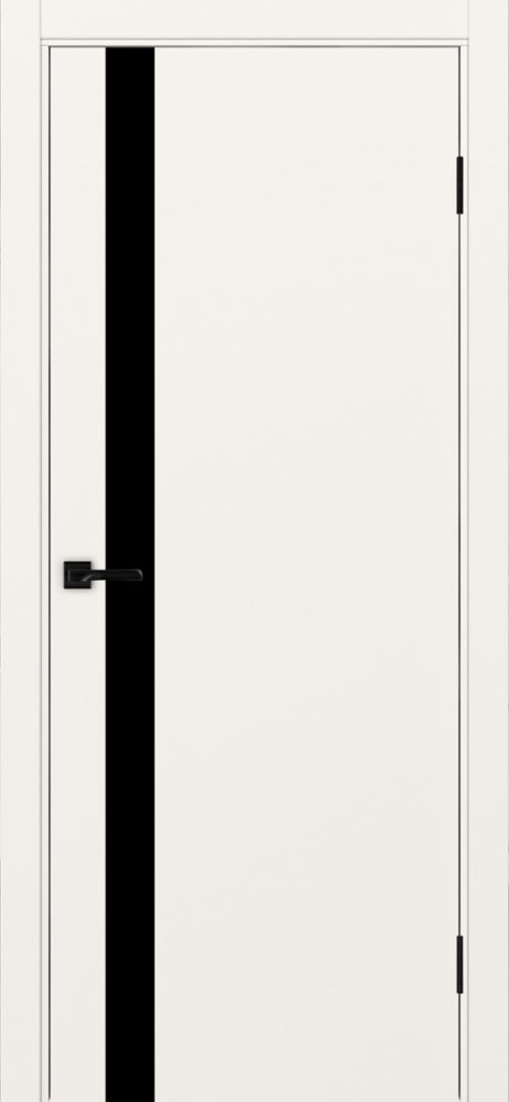 Двери в интерьере - Дверь Эко 211 бежевый, кромка ABS, lacobel черный