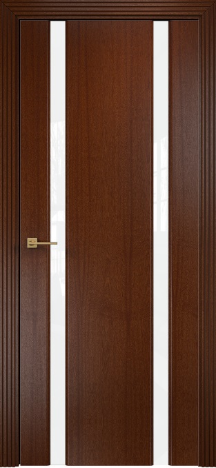 Двери в интерьере - Дверь Оникс Престиж 2 красное дерево, триплекс белый