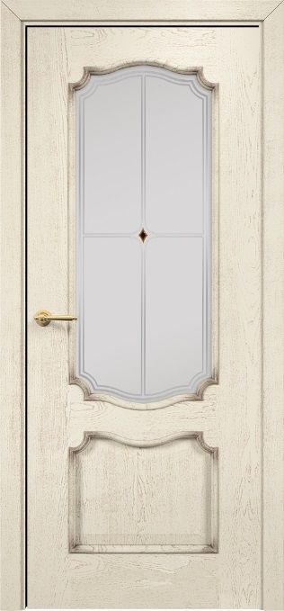 Дверь Оникс Венеция эмаль слоновая кость с патиной, фьюзинг