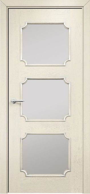 Двери в интерьере - Дверь Оникс Валенсия эмаль слоновая кость патина серебро, сатинат