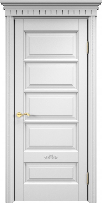 Дверь Итальянская Легенда массив ольхи ОЛ44 эмаль белая, глухая. Фото №2