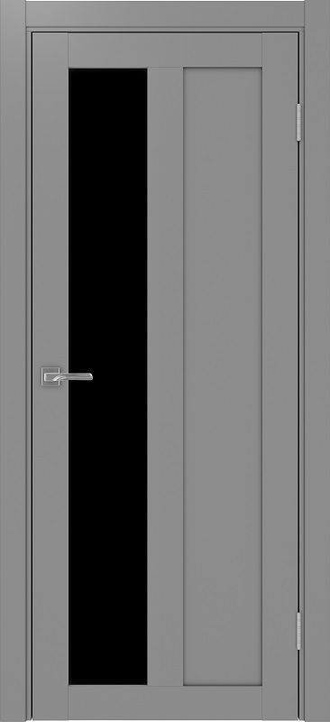 Двери в интерьере - Дверь Эко 521.21 серый, lacobel черный