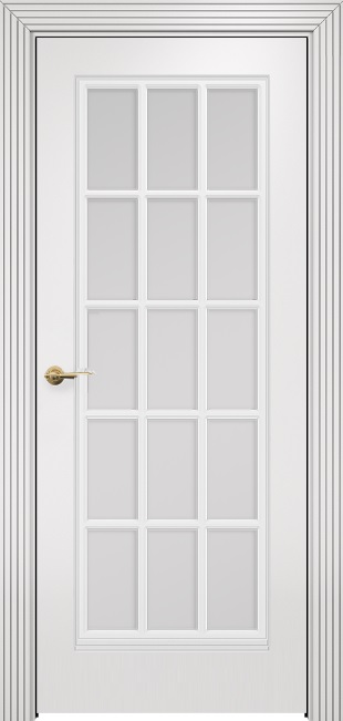 Двери в интерьере - Дверь Оникс Турин фрезерованная эмаль белая, сатинато с решеткой №2