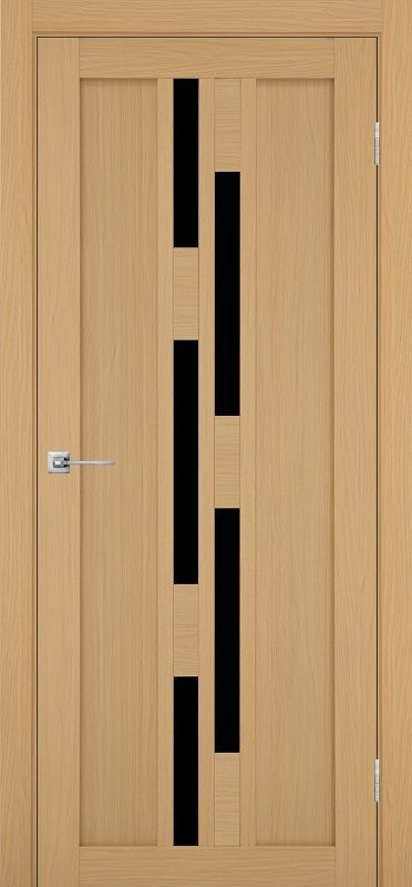 Двери в интерьере - Дверь Эко 551.121 ясень темный, lacobel черный