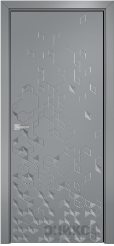 Дверь Оникс Кристалл эмаль серая RAL 7040, глухая