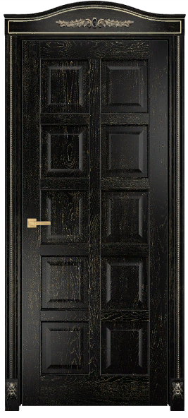 Дверь Оникс Вена 2 эмаль черная патина золото, глухая. Фото №2