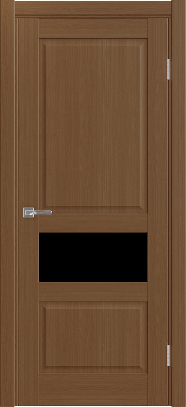 Двери в интерьере - Дверь Эко 631.121 ОФ3 орех, lacobel черный