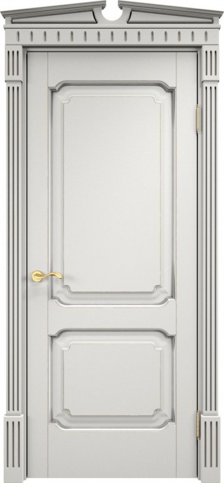 Двери в интерьере - Дверь Итальянская Легенда массив ольхи ОЛ7.2 белый грунт с патиной серебро, глухая