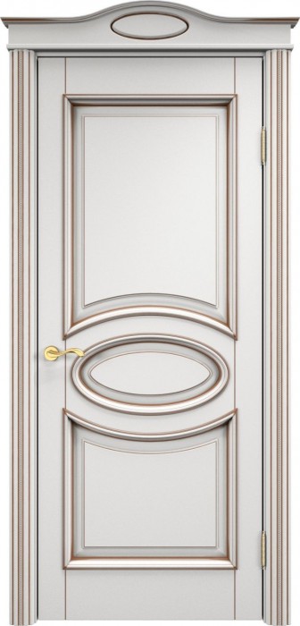 Дверь Итальянская Легенда массив ольхи ОЛ26 белый грунт с патиной орех, глухая. Фото №2