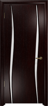 Дверь Арт Деко Вэла-2 венге, белый триплекс