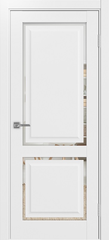 Двери в интерьере - Дверь Эко 602С.2121 ОФ4 белый снежный, зеркало