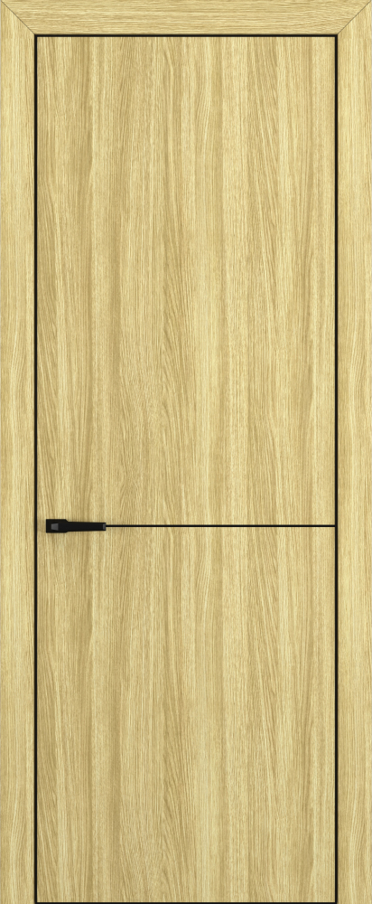 Двери в интерьере - Дверь Z K10 toppan дуб натуральный, ALU кромка черная, молдинг черный, глухая