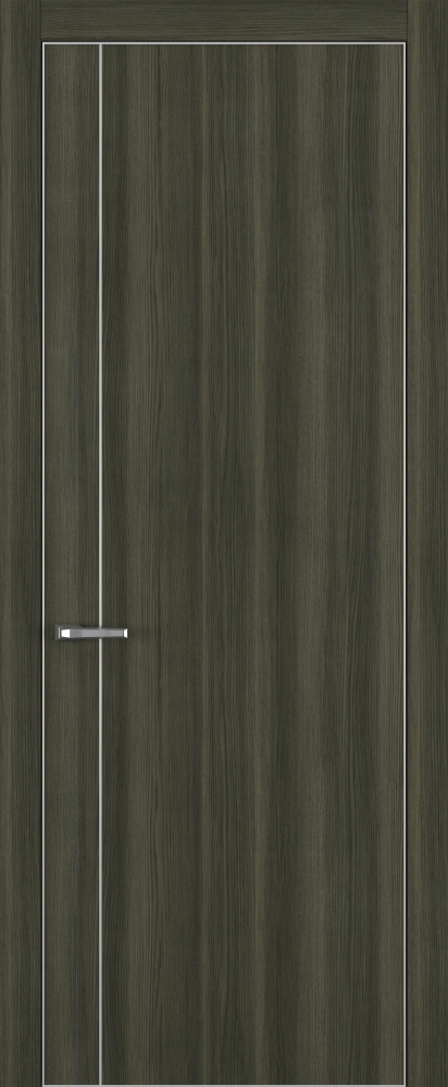 Двери в интерьере - Дверь Z K14 toppan дуб темный, ALU кромка хром, молдинг серебро, глухая