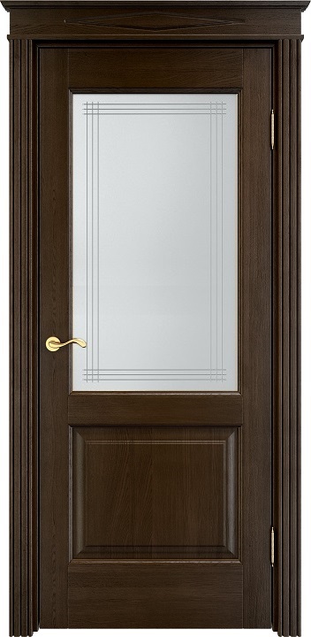 Дверь ПМЦ массив дуба Д13 мореный дуб, стекло 13-6