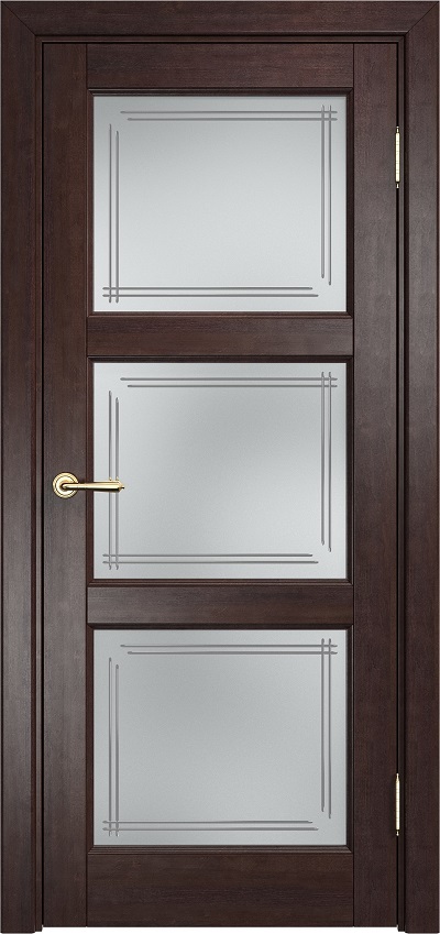 Двери в интерьере - Дверь Итальянская Легенда массив ольхи микс ОЛ87 эрмитаж, стекло матовое 87/5