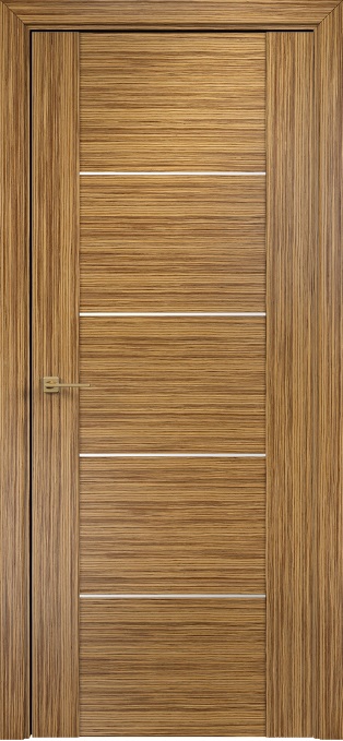 Двери в интерьере - Дверь Оникс Парма зебрано, глухая с молдингом