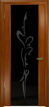 Дверь Арт Деко Спациа-3 темный анегри, черный триплекс Балерина