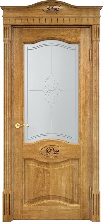 Двери в интерьере - Дверь Итальянская Легенда массив дуба Д3 орех 5%, стекло 3-3