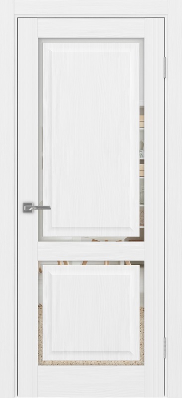 Двери в интерьере - Дверь Эко 602С.2121 ОФ4 белый лед, зеркало