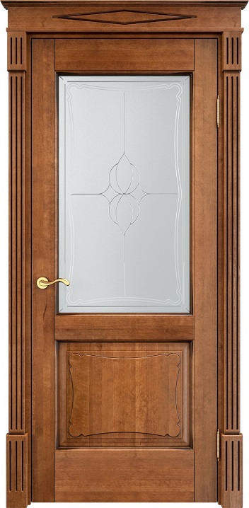 Двери в интерьере - Дверь Итальянская Легенда массив ольхи ОЛ6.2 орех 10% с патиной, стекло 6-5