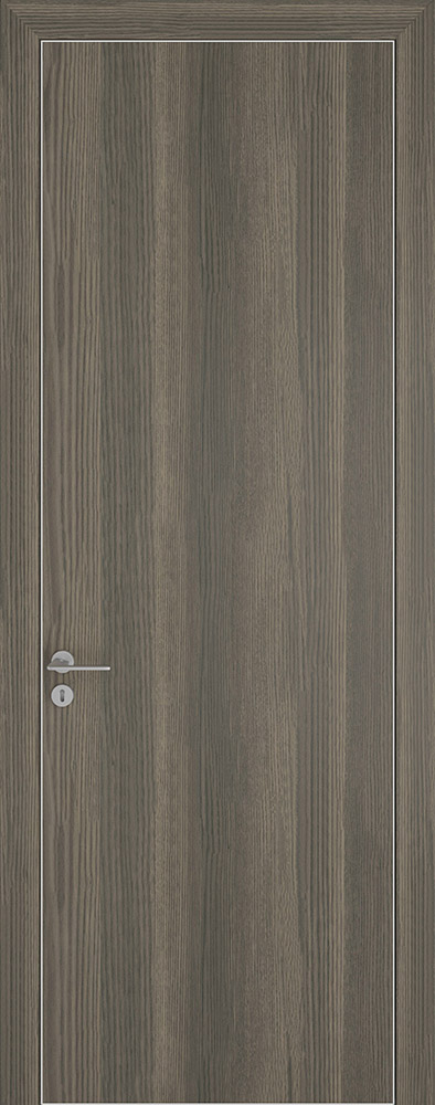 Двери в интерьере - Дверь Z K7 toppan дуб темный, ALU кромка хром, глухая