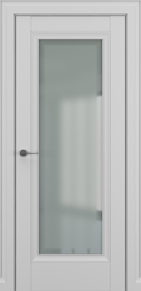 Двери в интерьере - Дверь Z Неаполь В1 экошпон серый, стекло сатинат