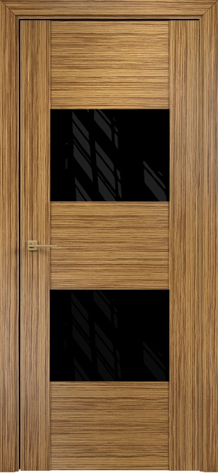 Двери в интерьере - Дверь Оникс Парма зебрано, глухая лакобель RAL 9005