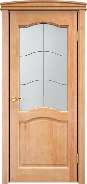 Двери в интерьере - Дверь Итальянская Легенда массив сосны 7ш орех 5%, стекло С7-1