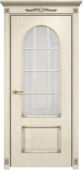 Дверь Оникс Арка эмаль слоновая кость с патиной, сатинат. Фото №2