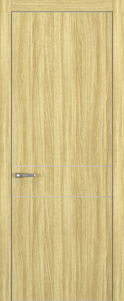 Двери в интерьере - Дверь Z K16 toppan дуб натуральный, ALU кромка хром, молдинг серебро, глухая