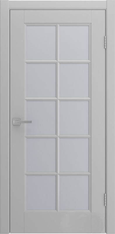 Двери в интерьере - Дверь Amore эмаль светло-серая, сатинат белый