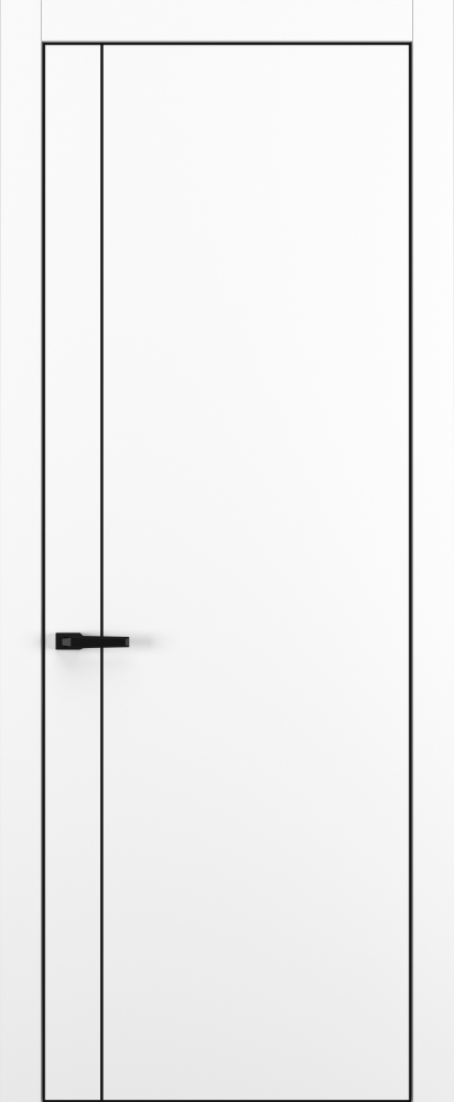 Двери в интерьере - Дверь Z K14 полипропилен белый, ALU кромка черная, молдинг черный, глухая