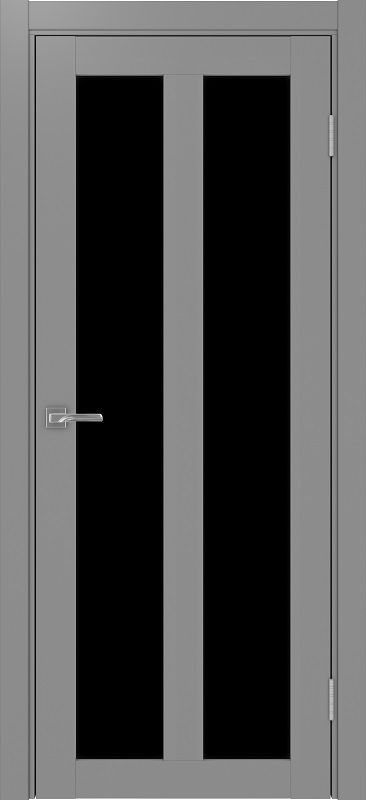 Двери в интерьере - Дверь Эко 521.22 серый, lacobel черный