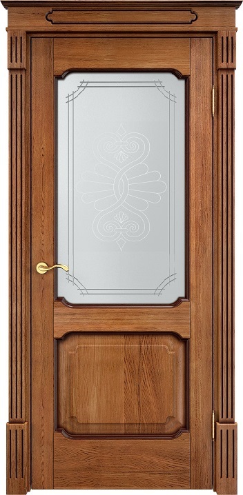 Двери в интерьере - Дверь Итальянская Легенда массив дуба Д7 орех 10% с патиной, стекло 7-2