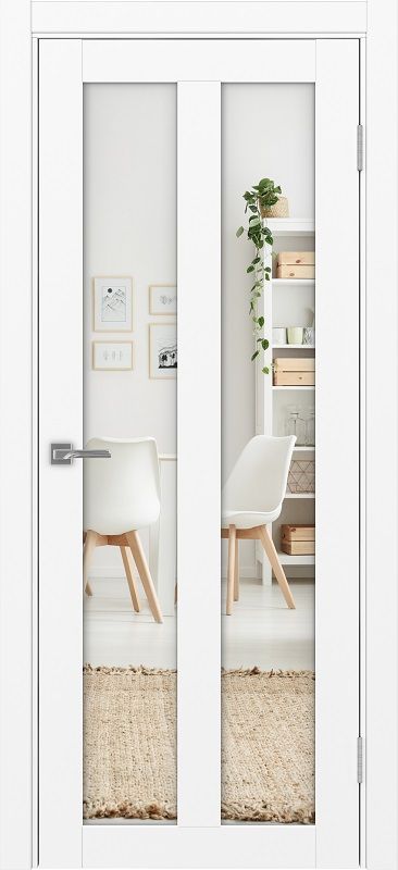 Двери в интерьере - Дверь Эко 521.22 белый снежный, стеклопакет зеркало