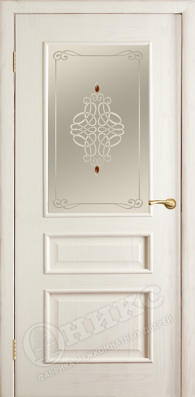 Дверь Оникс Версаль эмаль белая, фьюзинг "Ажур"