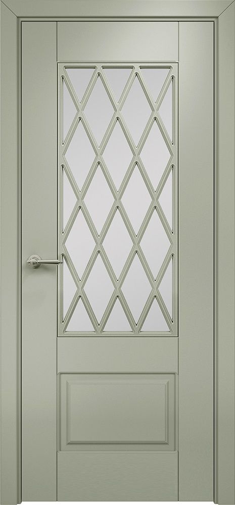 Двери в интерьере - Дверь Оникс Марсель фрезерованная эмаль RAL 7038, сатинат с внутренней решеткой 4