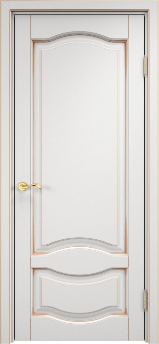 Двери в интерьере - Дверь ПМЦ массив ольхи ОЛ33 белый грунт с патиной золото, глухая