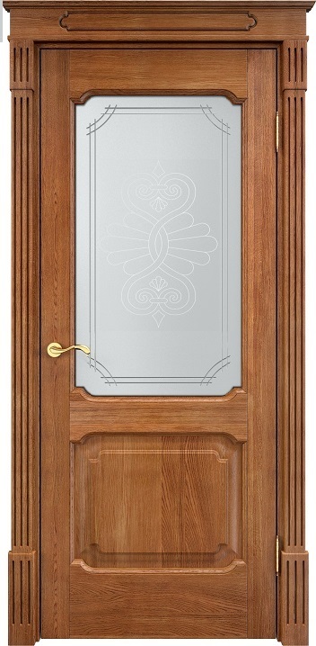 Двери в интерьере - Дверь Итальянская Легенда массив дуба Д7 орех 10%, стекло 7-2