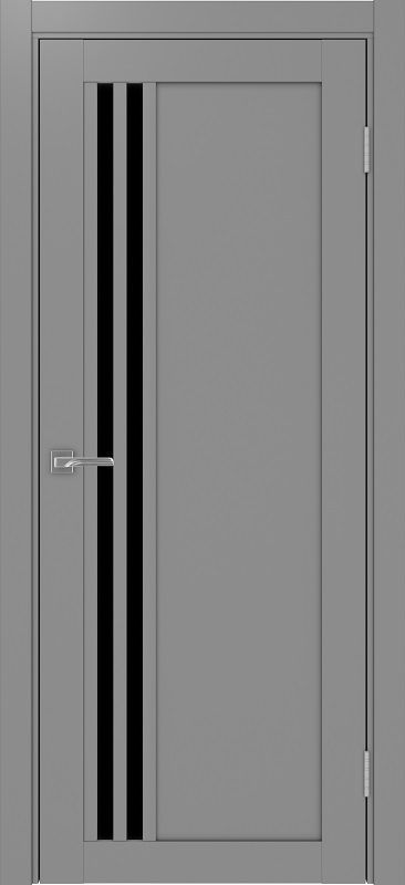 Двери в интерьере - Дверь Эко 555.21 серый, lacobel черный