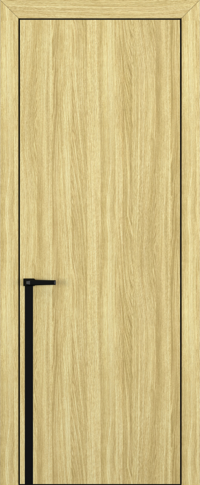 Двери в интерьере - Дверь Z K21 toppan дуб натуральный, ALU кромка черная, молдинг черный, глухая