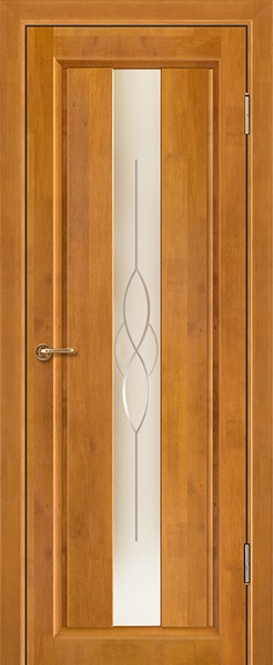 Дверь Вилейка массив ольхи Версаль медовый орех, стекло матовое