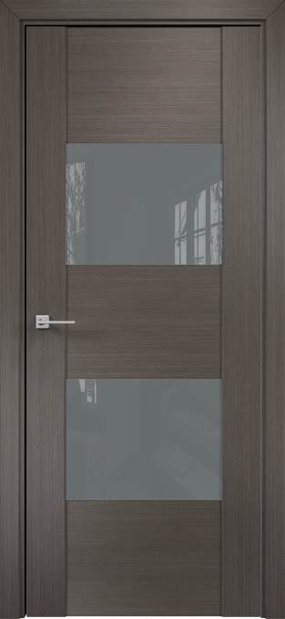 Двери в интерьере - Дверь Оникс Парма серый дуб, глухая лакобель RAL 7040