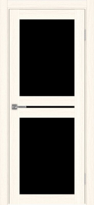 Двери в интерьере - Дверь Эко 520.222 ясень светлый, lacobel черный