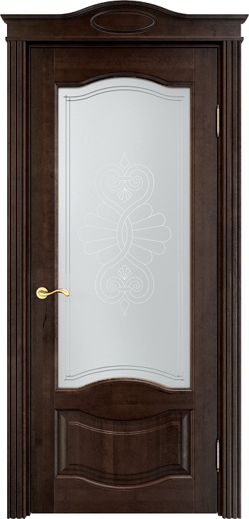 Двери в интерьере - Дверь ПМЦ массив ольхи ОЛ33 орех 15%, стекло 33-1