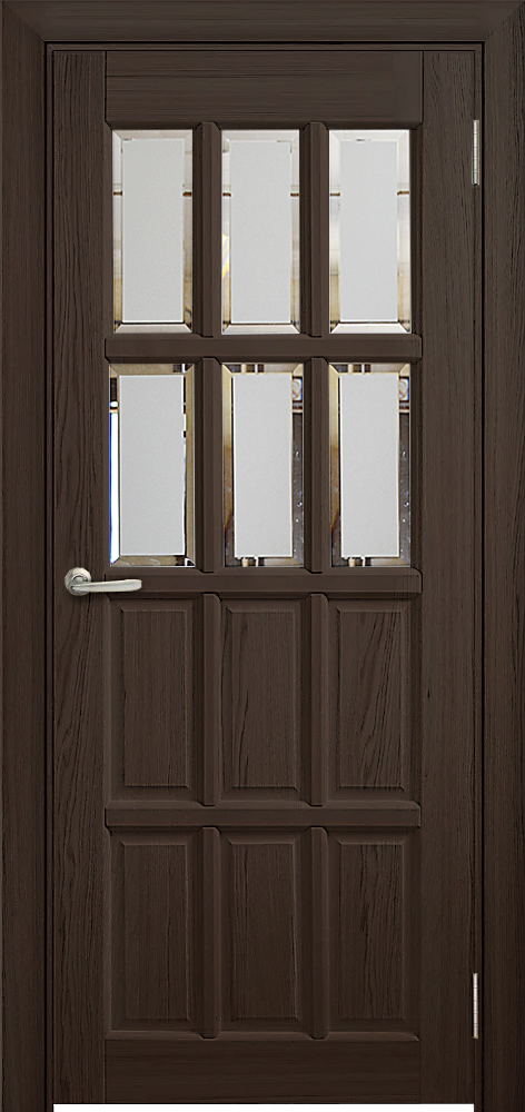 Двери в интерьере - Дверь Берест массив сосны Плитка венге, стекло фацетное 50%